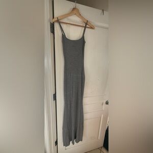 SKIMS Ribbed Gray Maxi Dress
